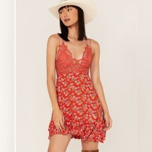 EUC SZ XS Free People Adela Printed Mini Slip Dress